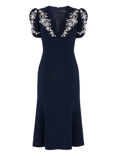 Jenny Packham Rose Bud Dress In Blue