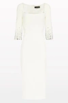 Jenny Packham Rosebud Midi Dress In White