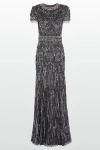 Jenny Packham Roxy Maxi Dress In Gray