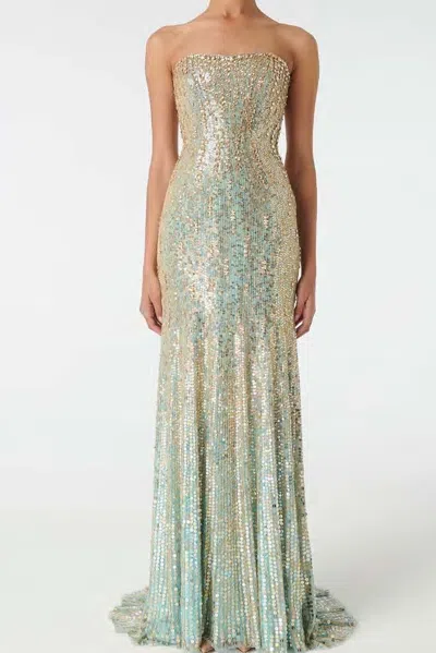 Jenny Packham Sarai Beaded Gown In 蓝色