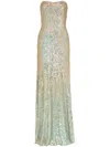 Jenny Packham Sarai Beaded Gown In 蓝色