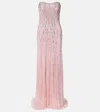 Jenny Packham Sarai Embellished Bustier Gown In Pink