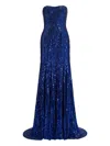 Jenny Packham Sarai Sequin-embellished Maxi Dress In Blue