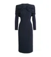 Jenny Packham Satin Bow Penny Midi Dress In Black