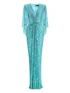 Jenny Packham Sequin Embellished Carrie Dress In Blue