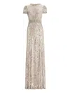 Jenny Packham Sequin-embellished Celeste Dress In Gray