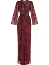 Jenny Packham Anja Sequin-embellished Gown In 红色
