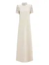 Jenny Packham Sequin-embellished High-neck Maxi Dress In White