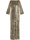 Shop Jenny Packham Sequin-embellished Maxi Dress In Gold
