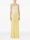 Jenny Packham Marle Saint Sequin Embellished Strapless Maxi Dress In Yellow