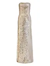 Jenny Packham Caron Sequin-embellished Strapless Maxi Dress In Gold