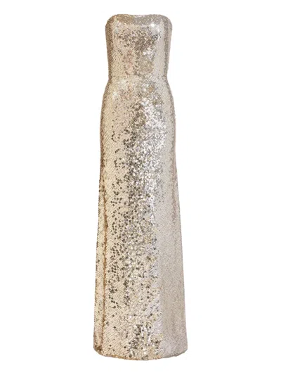 JENNY PACKHAM SEQUIN-EMBELLISHMENT STRAPLESS MAXI DRESS