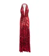 Jenny Packham Sequin Gathered Mars Gown In Red