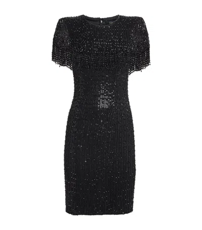 Jenny Packham Sequin Swish Mini Dress In Black