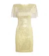 Jenny Packham Sequin Swish Mini Dress In Yellow