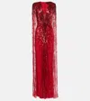 Jenny Packham Sequined Gown In Red