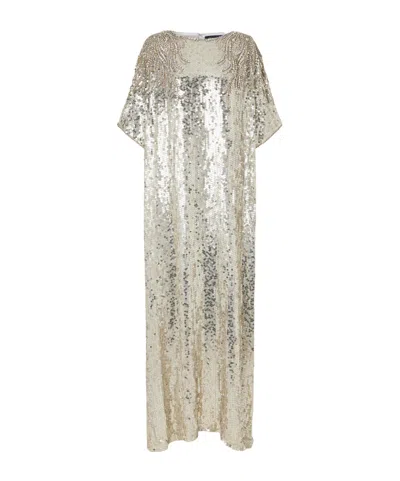 Jenny Packham Kai Sequined Tulle Gown In Orange