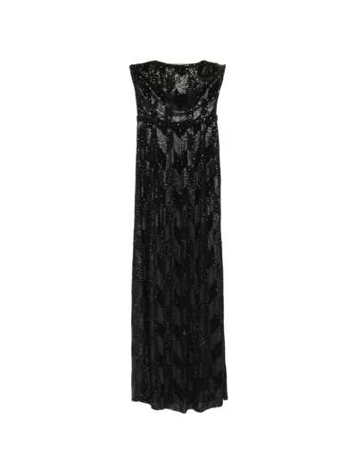 Jenny Packham Sequin-embellished Evening Gown In Black