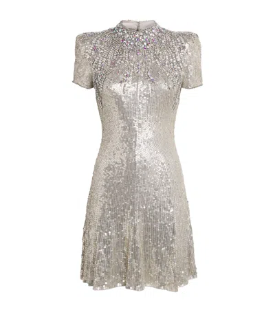 Jenny Packham Sequin-embellished Tala Mini Dress In White