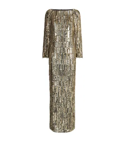 Jenny Packham Sequinned Eartha Gown In Black