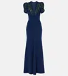 Jenny Packham Serenade Embellished Gown In Blue
