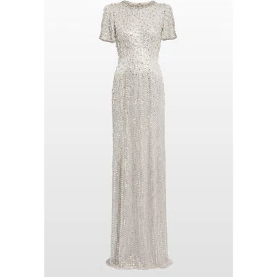 Jenny Packham Serenity Sequin-embellished Gown In Gray