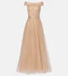 Jenny Packham Shayla Embellished Tulle Gown In Neutrals