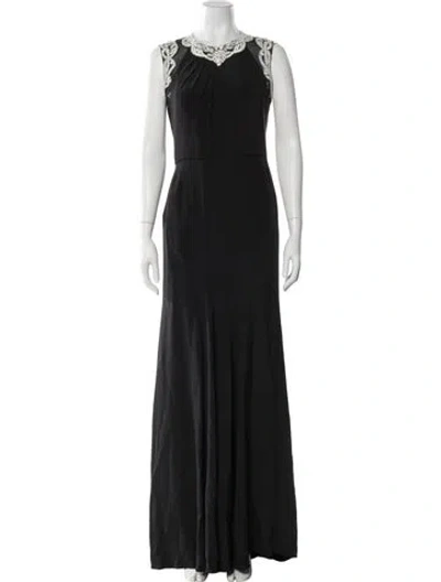 Pre-owned Jenny Packham Silk Long Dress In Black