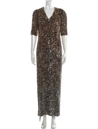Pre-owned Jenny Packham Silk Long Dress In Black