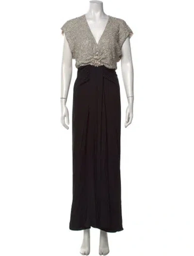 Pre-owned Jenny Packham Silk Long Dress In Black