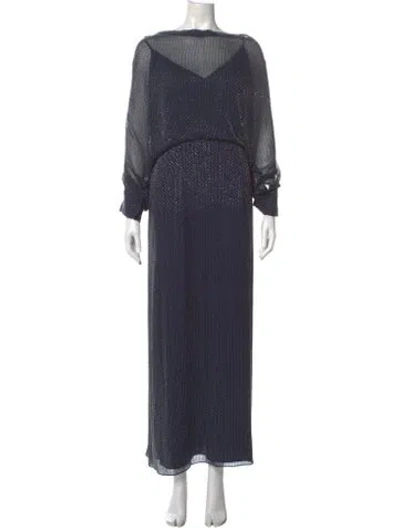 Pre-owned Jenny Packham Silk Long Dress In Blue