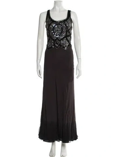 Pre-owned Jenny Packham Silk Long Dress In Brown