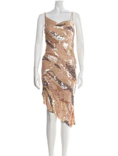 Pre-owned Jenny Packham Silk Midi Length Dress In Multicolor