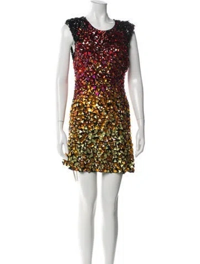 Pre-owned Jenny Packham Silk Mini Dress In Multicolor