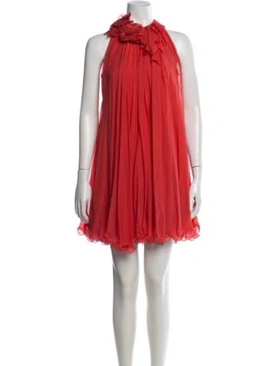 Pre-owned Jenny Packham Silk Mini Dress In Red