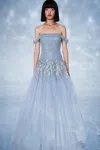 Jenny Packham Sirena Sequin-embellished Gown In Blue