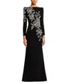 Jenny Packham Slipper Orchid Floral-embellished Maxi Dress In Black