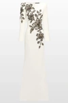Jenny Packham Slipper Orchid Floral-embellished Maxi Dress In White