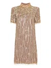 Jenny Packham Snapdragon Sequin-embellished Mini Dress In Neutral