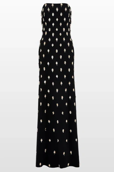 Jenny Packham Snowdrop Embellished Strapless Maxi Dress In Black