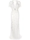Jenny Packham Luna Crystal-embellishment Gown In Grey