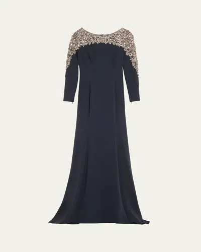 Jenny Packham Crystal-embellished Solstice Gown In Shadow Grey
