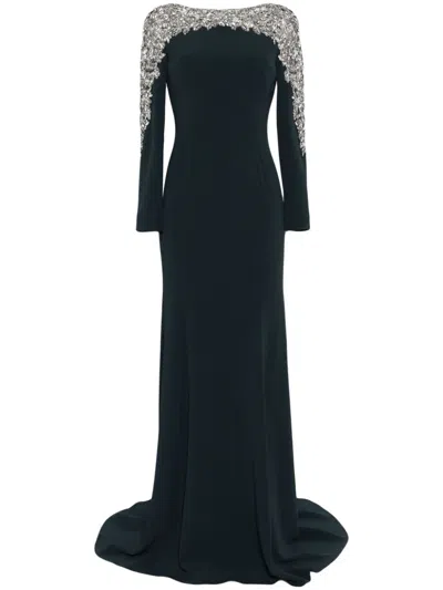 Jenny Packham Solstice Crystal-embellished Gown In Grey