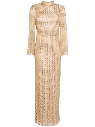 Jenny Packham Star Gazer Embellished Tulle Gown In Illusion/gold