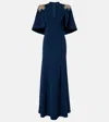 Jenny Packham Star Shower Rhinestone-embellished Maxi Dress In Animal Print