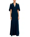 Jenny Packham Star Shower Rhinestone-embellished Maxi Dress In Animal Print