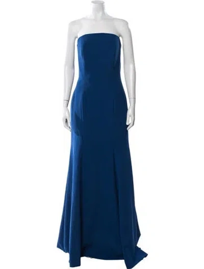 Pre-owned Jenny Packham Strapless Long Dress W/ Tags In Blue