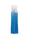 Jenny Packham Marle Saint Sequin Embellished Strapless Maxi Dress In Blue