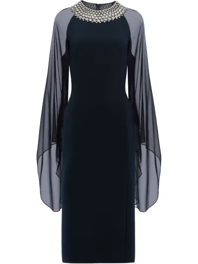 Jenny Packham Sunbeams Midi Dress In Blue