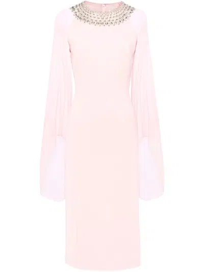 Jenny Packham Sunbeams Midi Dress In Pink